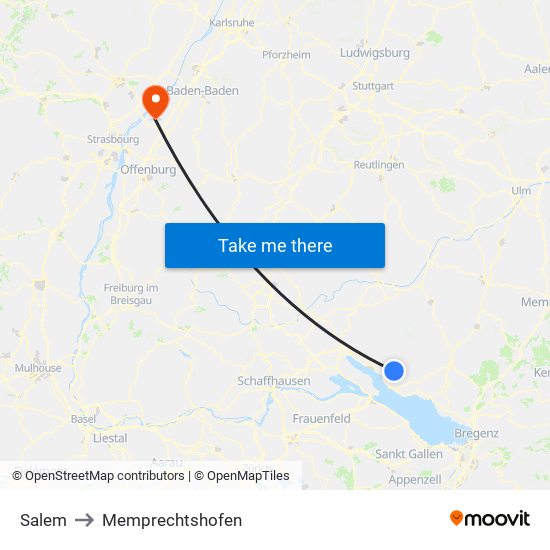 Salem to Memprechtshofen map