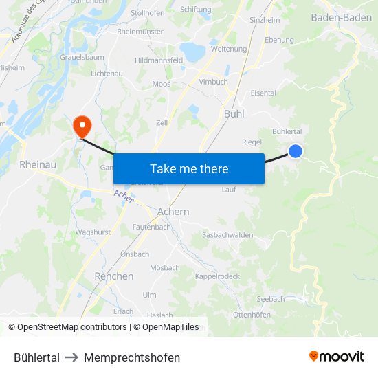 Bühlertal to Memprechtshofen map