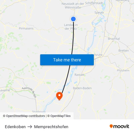 Edenkoben to Memprechtshofen map