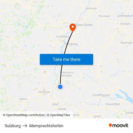 Sulzburg to Memprechtshofen map