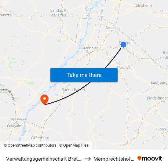 Verwaltungsgemeinschaft Bretten to Memprechtshofen map