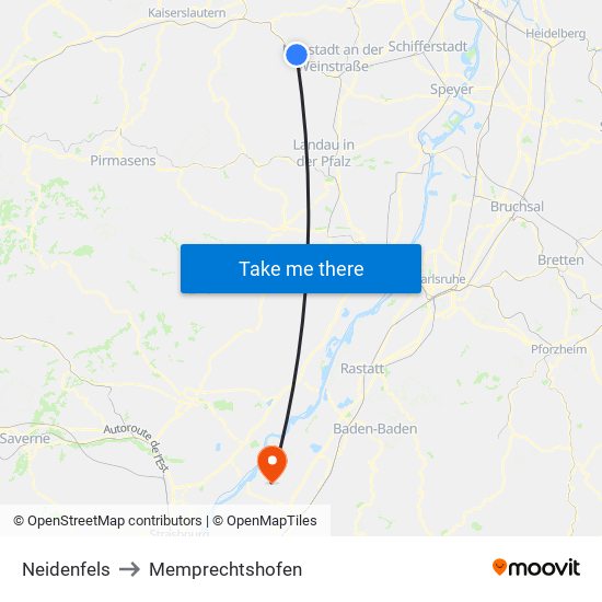 Neidenfels to Memprechtshofen map