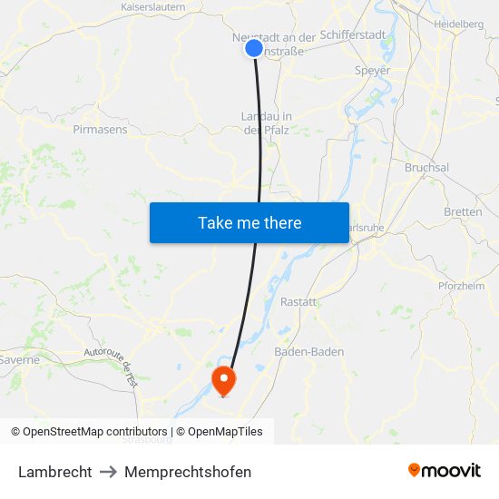 Lambrecht to Memprechtshofen map