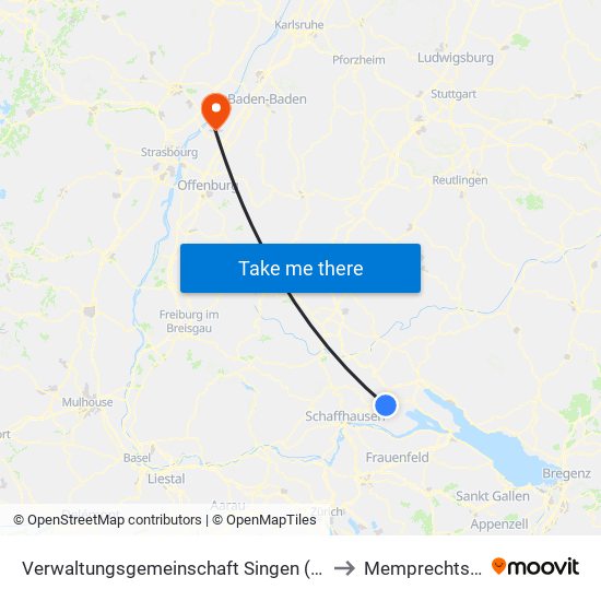 Verwaltungsgemeinschaft Singen (Hohentwiel) to Memprechtshofen map