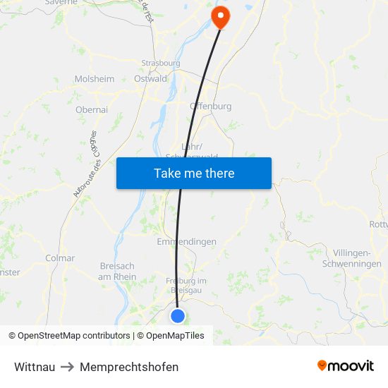 Wittnau to Memprechtshofen map