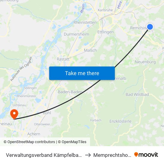 Verwaltungsverband Kämpfelbachtal to Memprechtshofen map