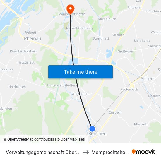 Verwaltungsgemeinschaft Oberkirch to Memprechtshofen map