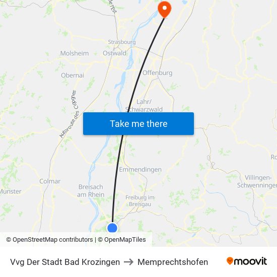 Vvg Der Stadt Bad Krozingen to Memprechtshofen map