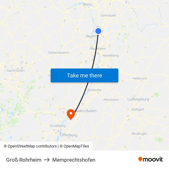 Groß-Rohrheim to Memprechtshofen map