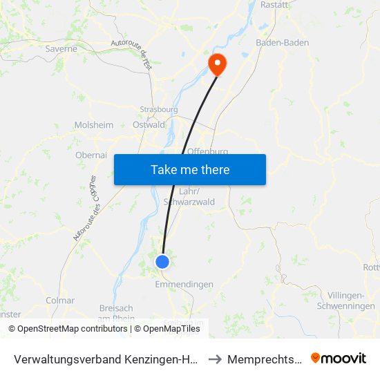 Verwaltungsverband Kenzingen-Herbolzheim to Memprechtshofen map