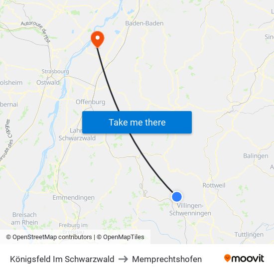 Königsfeld Im Schwarzwald to Memprechtshofen map