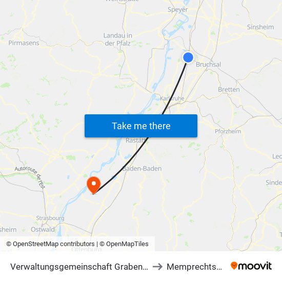 Verwaltungsgemeinschaft Graben-Neudorf to Memprechtshofen map