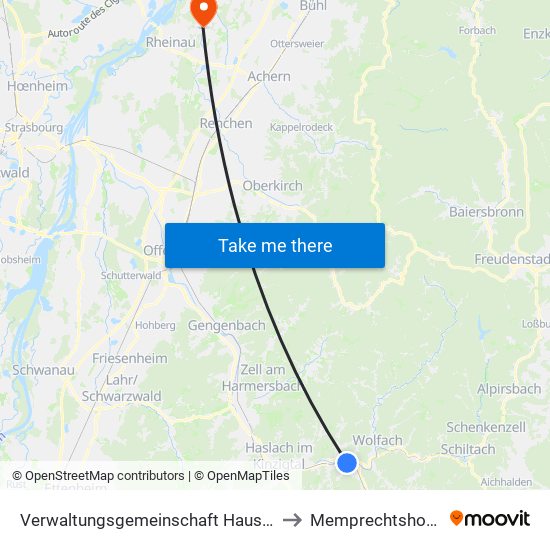 Verwaltungsgemeinschaft Hausach to Memprechtshofen map