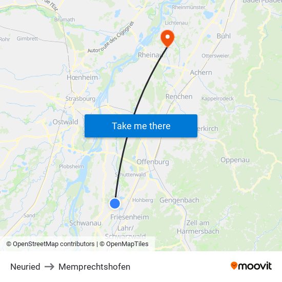 Neuried to Memprechtshofen map