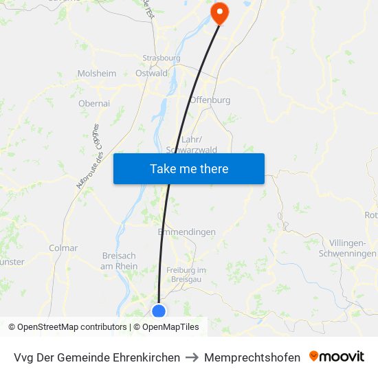 Vvg Der Gemeinde Ehrenkirchen to Memprechtshofen map