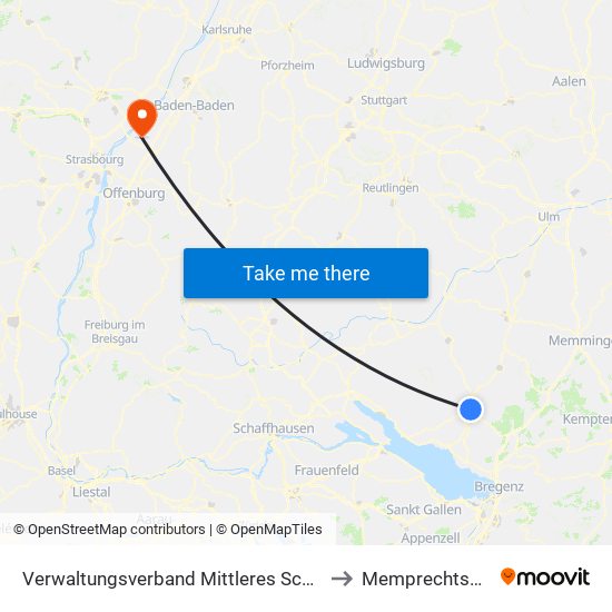 Verwaltungsverband Mittleres Schussental to Memprechtshofen map