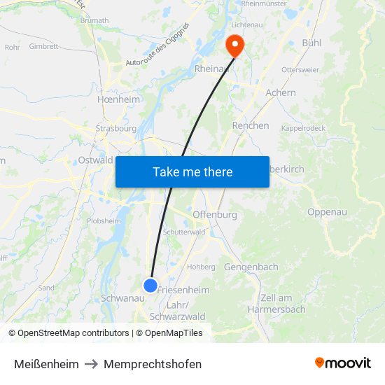 Meißenheim to Memprechtshofen map