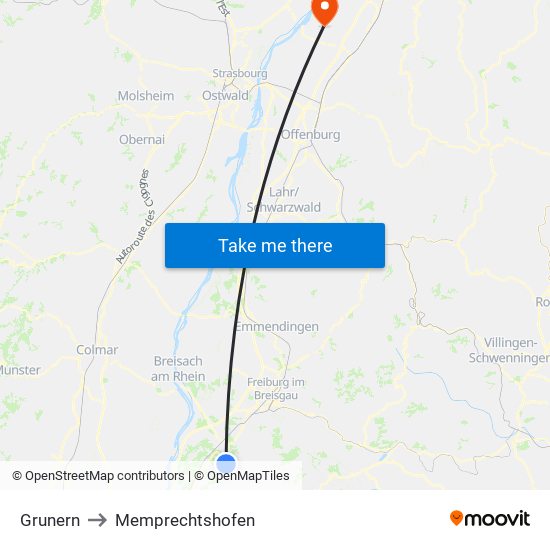 Grunern to Memprechtshofen map