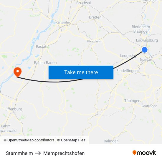 Stammheim to Memprechtshofen map