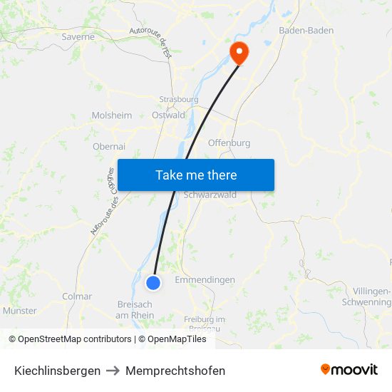 Kiechlinsbergen to Memprechtshofen map