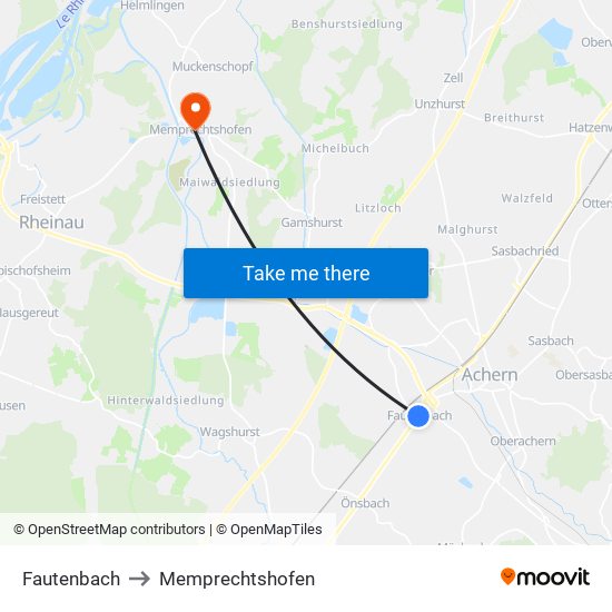 Fautenbach to Memprechtshofen map