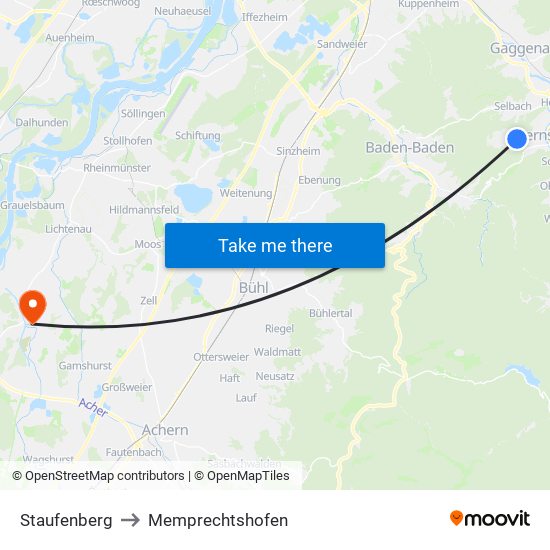 Staufenberg to Memprechtshofen map