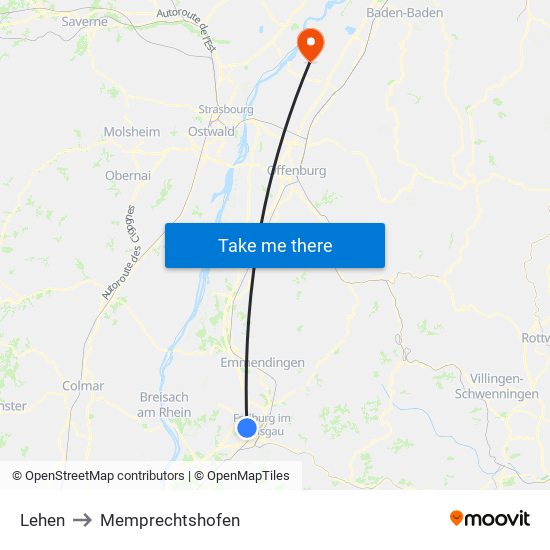 Lehen to Memprechtshofen map