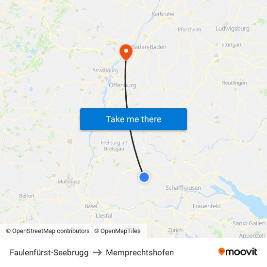 Faulenfürst-Seebrugg to Memprechtshofen map