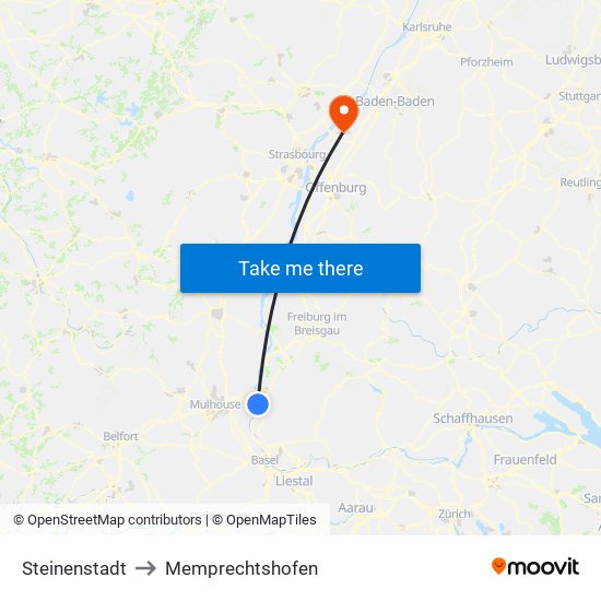 Steinenstadt to Memprechtshofen map