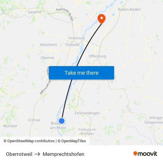 Oberrotweil to Memprechtshofen map