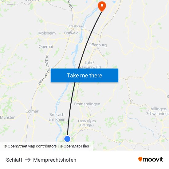 Schlatt to Memprechtshofen map