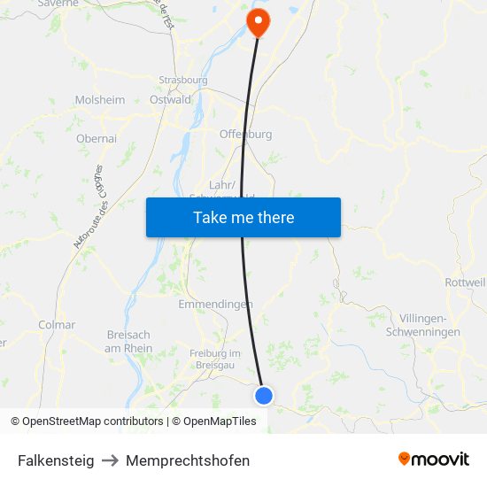 Falkensteig to Memprechtshofen map