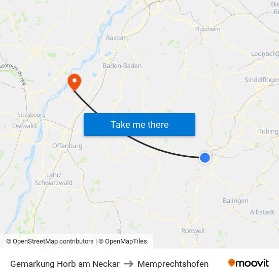 Gemarkung Horb am Neckar to Memprechtshofen map