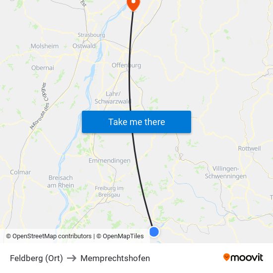 Feldberg (Ort) to Memprechtshofen map