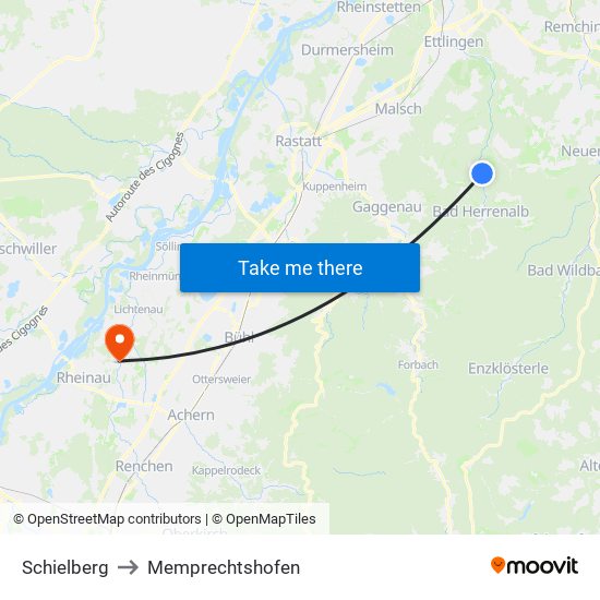 Schielberg to Memprechtshofen map