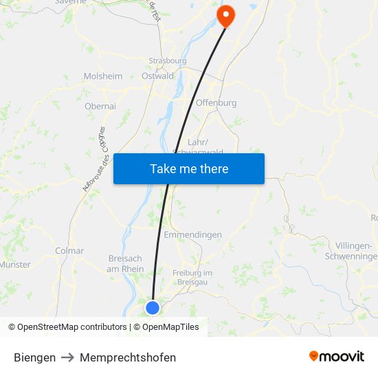 Biengen to Memprechtshofen map