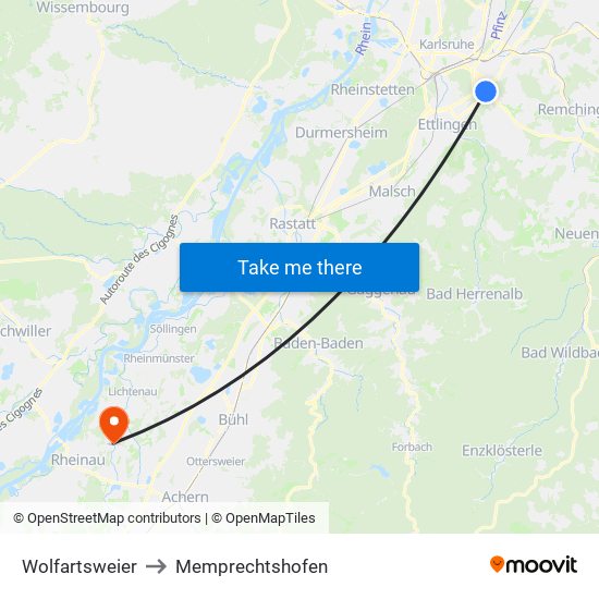 Wolfartsweier to Memprechtshofen map