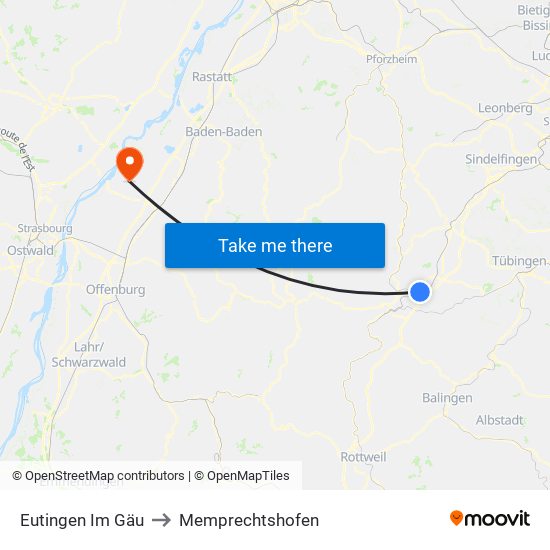 Eutingen Im Gäu to Memprechtshofen map