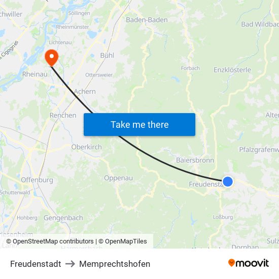 Freudenstadt to Memprechtshofen map