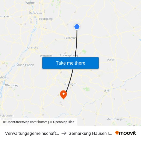 Verwaltungsgemeinschaft Möckmühl to Gemarkung Hausen Im Killertal map