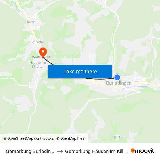 Gemarkung Burladingen to Gemarkung Hausen Im Killertal map