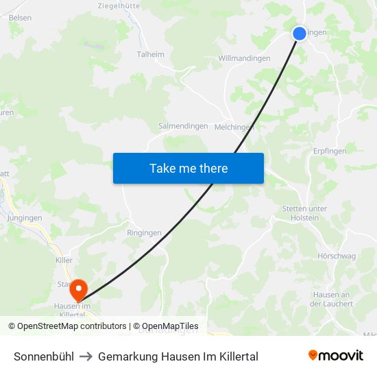 Sonnenbühl to Gemarkung Hausen Im Killertal map