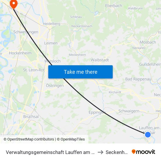 Verwaltungsgemeinschaft Lauffen am Neckar to Seckenheim map