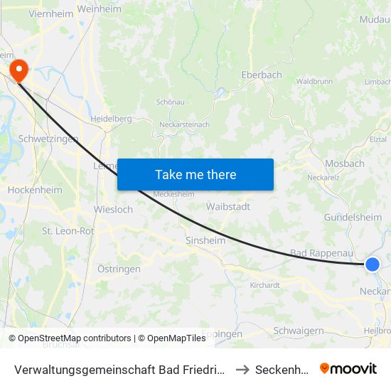 Verwaltungsgemeinschaft Bad Friedrichshall to Seckenheim map