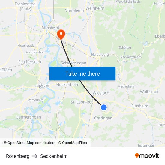 Rotenberg to Seckenheim map