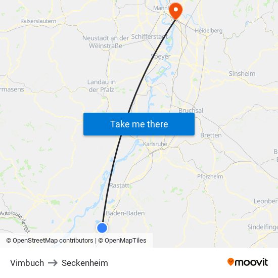 Vimbuch to Seckenheim map