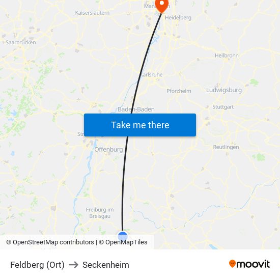 Feldberg (Ort) to Seckenheim map