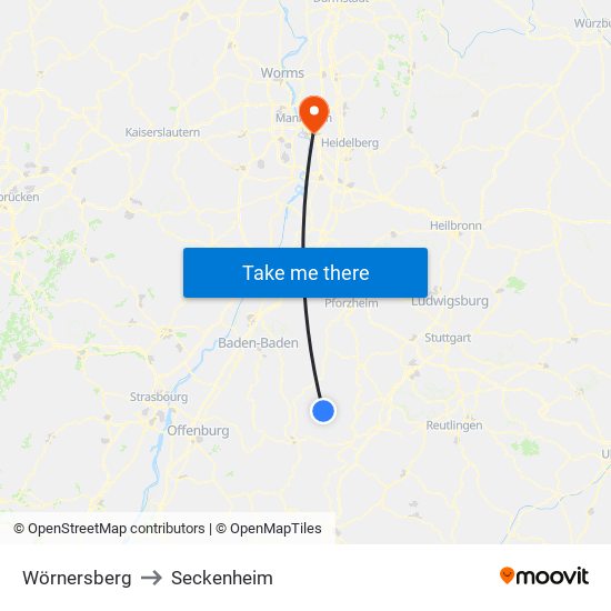 Wörnersberg to Seckenheim map