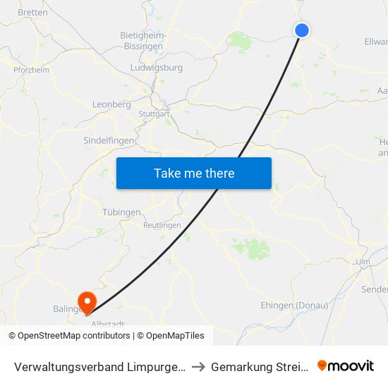 Verwaltungsverband Limpurger Land to Gemarkung Streichen map