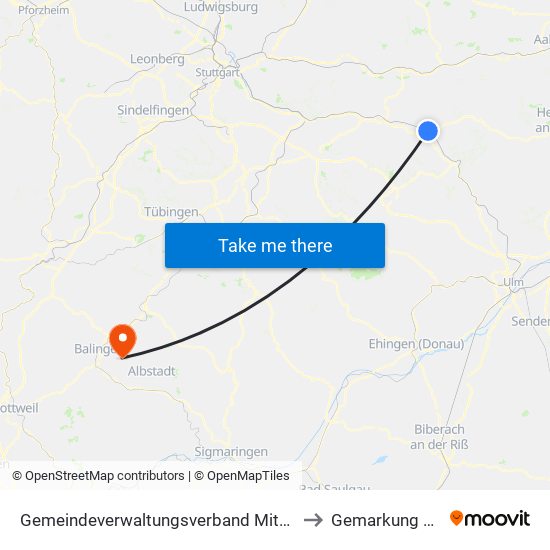 Gemeindeverwaltungsverband Mittleres Fils-Lautertal to Gemarkung Streichen map